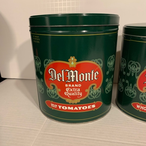 Vintage 1980s Del Monte Metal Kitchen Canister Tin Metal kitchen canister. - Picture 6 of 15